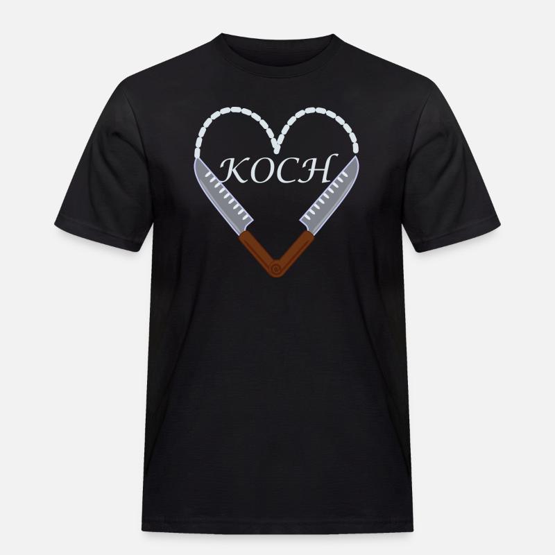 Koch - Männer Workwear T-Shirt - Schwarz