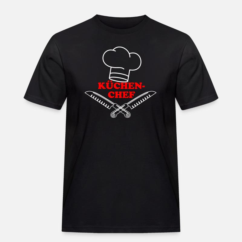 Küchenchef mit Messern - Männer Workwear T-Shirt - Schwarz
