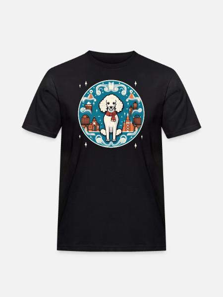 Pudelhund Weihnachten, Liebeshunde - Männer Workwear T-Shirt - Schwarz