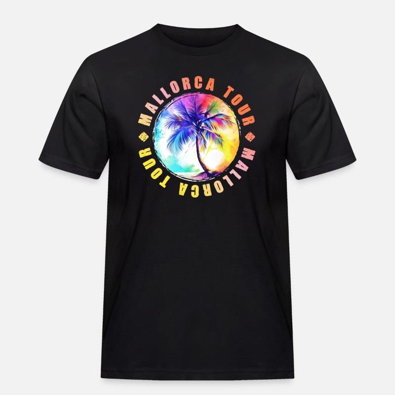 Mallorca Tour Bunt - Männer Workwear T-Shirt - Schwarz