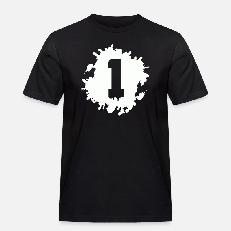 1 klecks - Männer Workwear T-Shirt - Schwarz