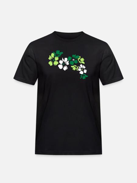 blumen - Männer Workwear T-Shirt - Schwarz