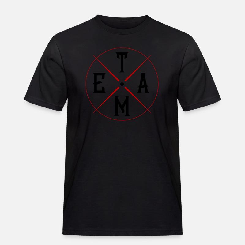 Team Kreis - Männer Workwear T-Shirt - Schwarz