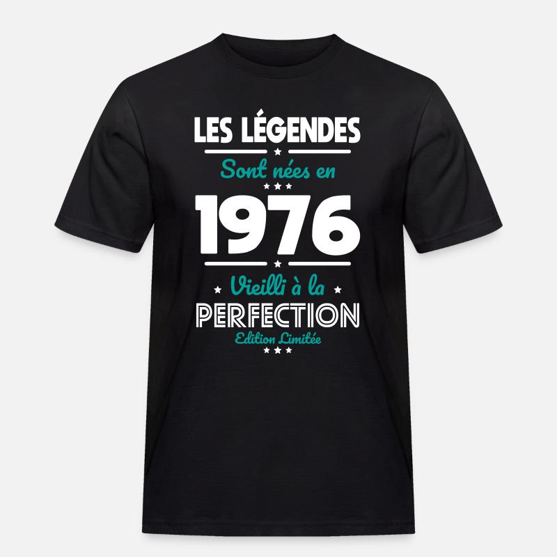 1976 – Legends – Perfekt gereift - Männer Workwear T-Shirt - Schwarz