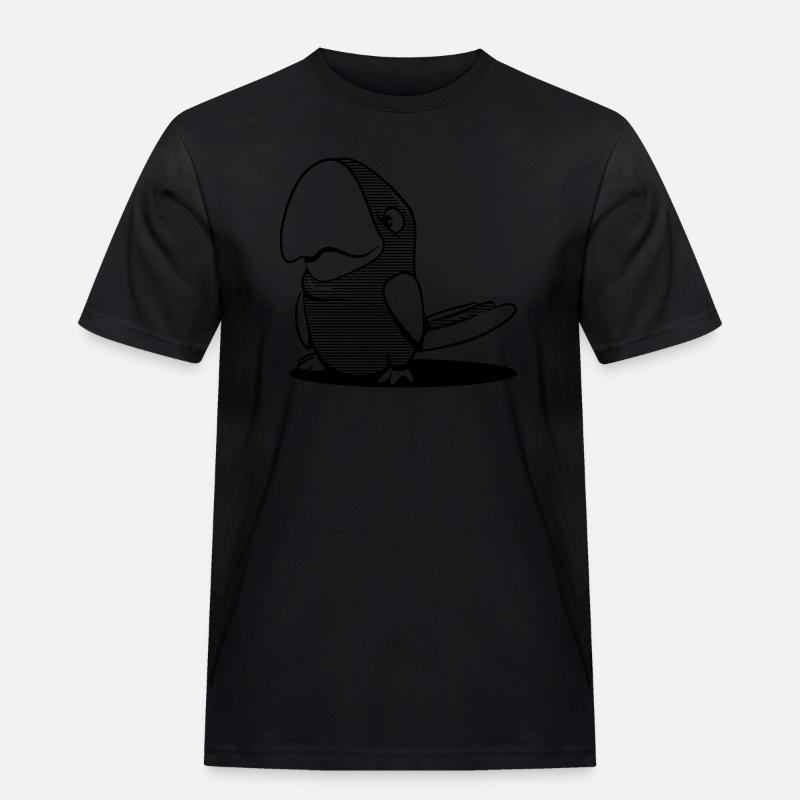Papageien witzig gestreift - Männer Workwear T-Shirt - Schwarz