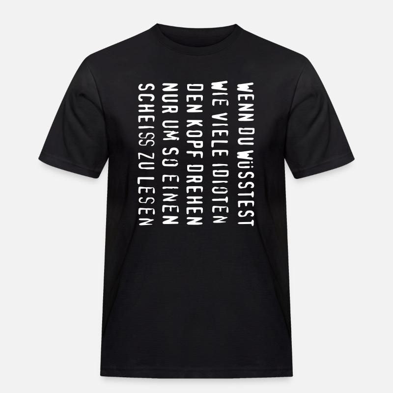 Kopf verdrehen - Männer Workwear T-Shirt - Schwarz