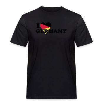 I love Germany / I love Germany with heart - Men's Workwear T-Shirt - black - Front - AI Model Male 178 light (178cm)