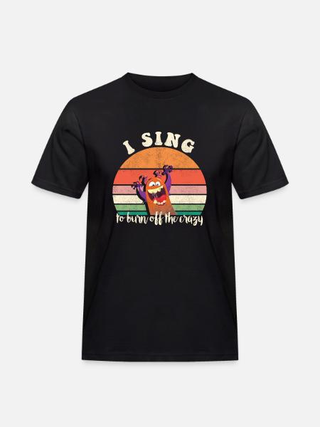 I sing to burn off the crazy retro sunset - Men's Workwear T-Shirt - black