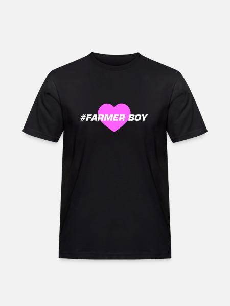 Farmer Boy Heart Love - Men's Workwear T-Shirt - black