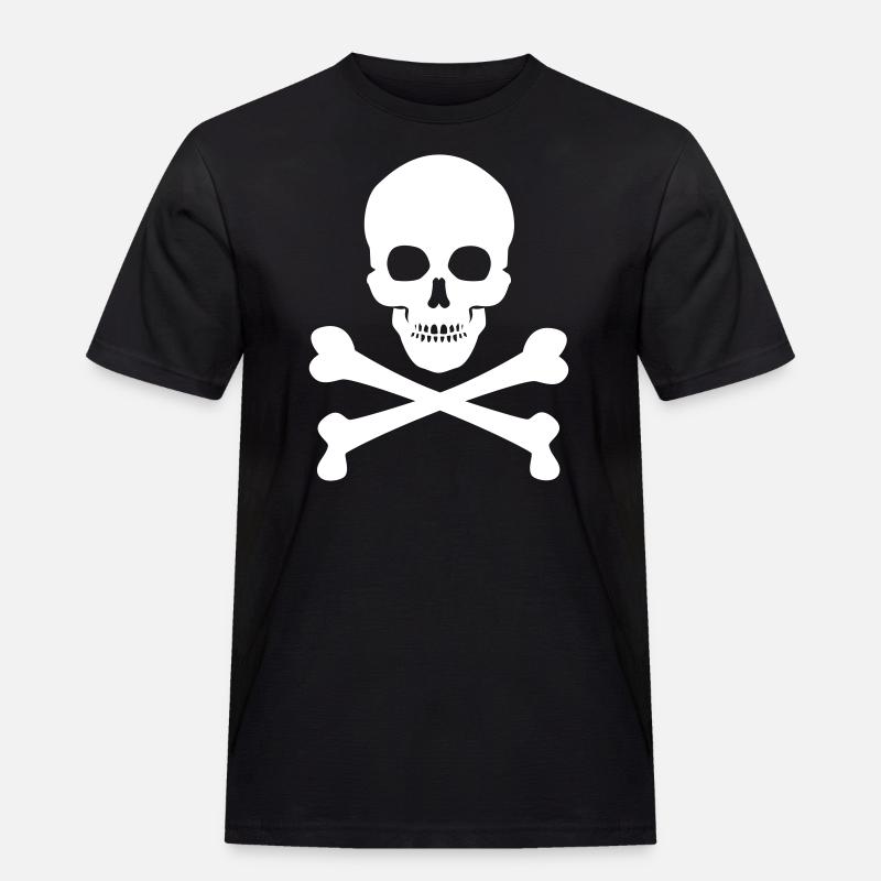 Skull & Bones - Männer Workwear T-Shirt - Schwarz