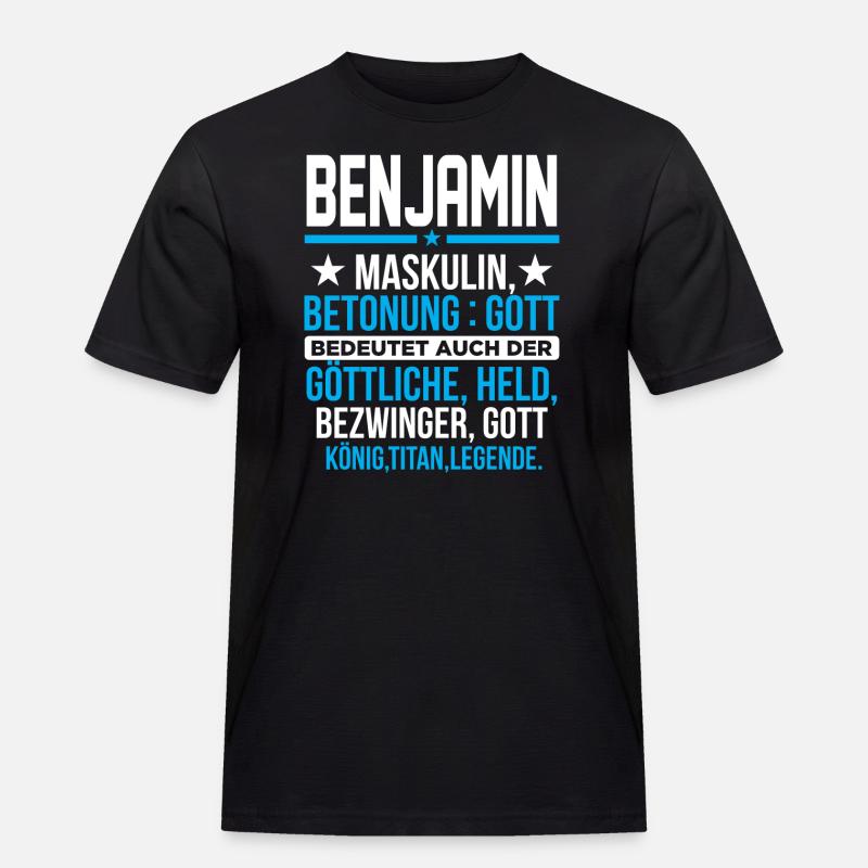 BENJAMIN - Titan - Männer Workwear T-Shirt - Schwarz