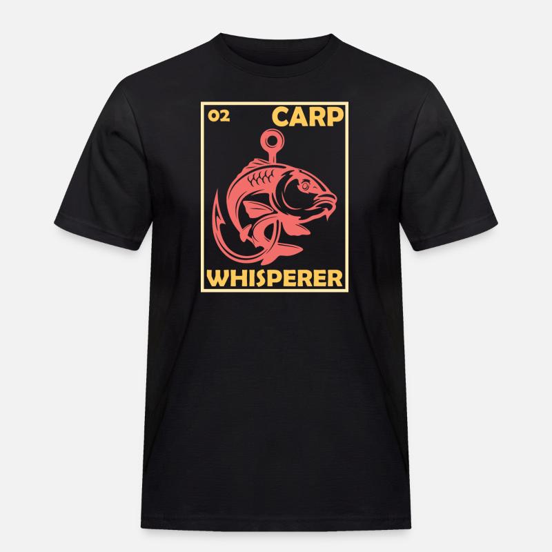 Carp Whisperer- Karpfen Flüsterer - Männer Workwear T-Shirt - Schwarz