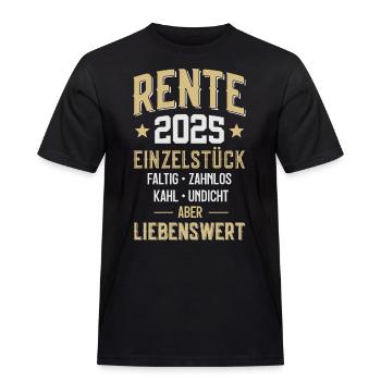 RENTNER RENTE 2025 - Männer Workwear T-Shirt - Schwarz - Vorne - AI Model Male 178 light (178cm)