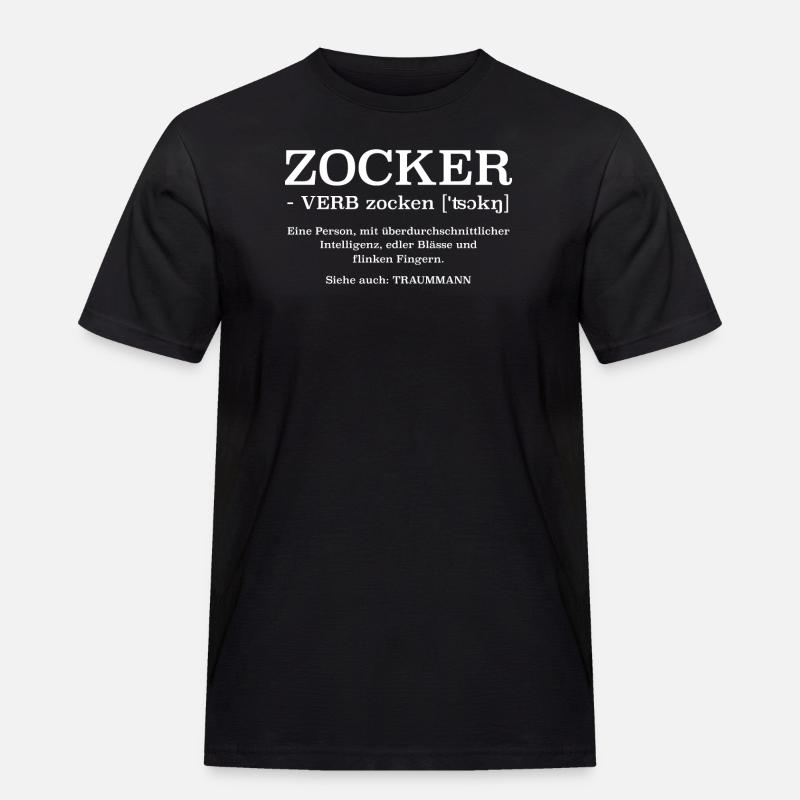 Zocker ein Traummann Definition - Männer Workwear T-Shirt - Schwarz