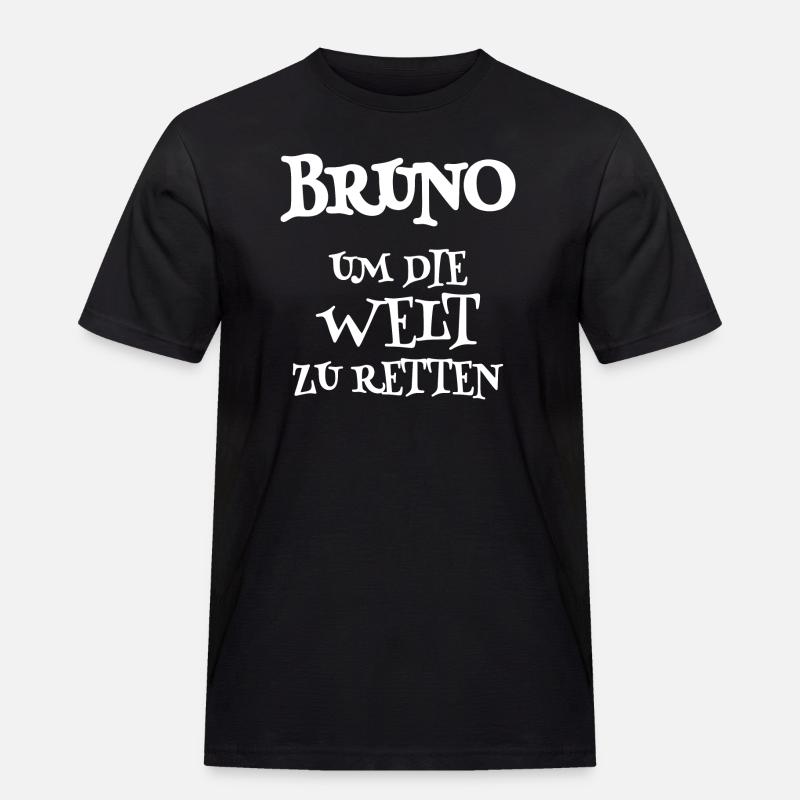 Retter Bruno - Männer Workwear T-Shirt - Schwarz