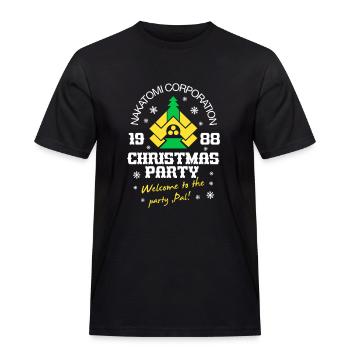 Nakatomi Christmas Party – Lustiges Film Design - Männer Workwear T-Shirt - Schwarz - Vorne - AI Model Male 178 light (178cm)