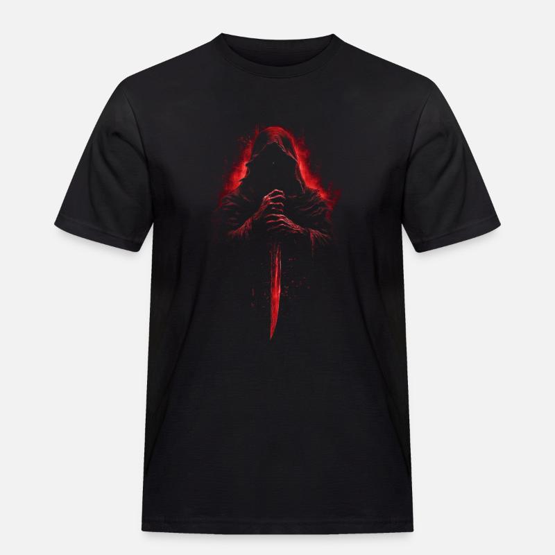 Roter Sensenmann Dolch - Männer Workwear T-Shirt - Schwarz