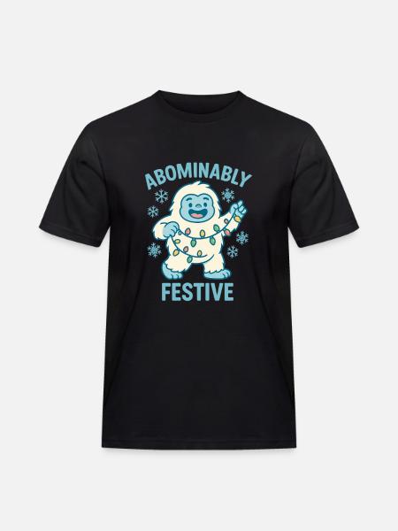 Abominably Festive – Christmas Yeti - Men's Workwear T-Shirt - black