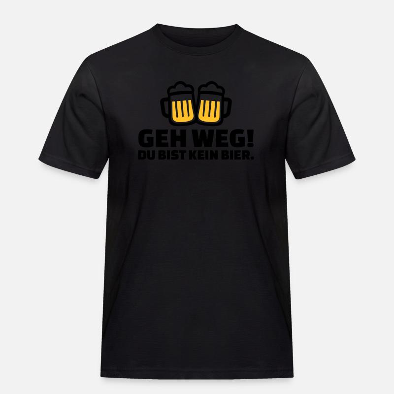Bier - Männer Workwear T-Shirt - Schwarz