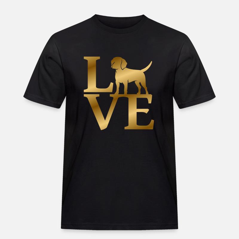 Love Beagle - Männer Workwear T-Shirt - Schwarz