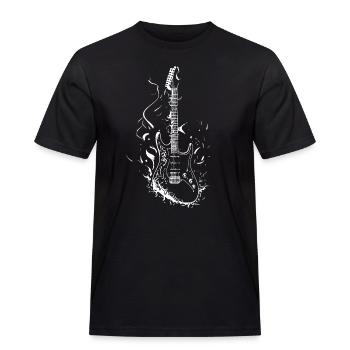 E-Gitarre - Männer Workwear T-Shirt - Schwarz - Vorne - AI Model Male 178 light (178cm)