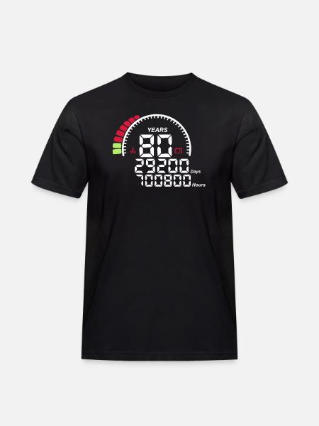 counter anniversary years 80 years - Men's Workwear T-Shirt - black