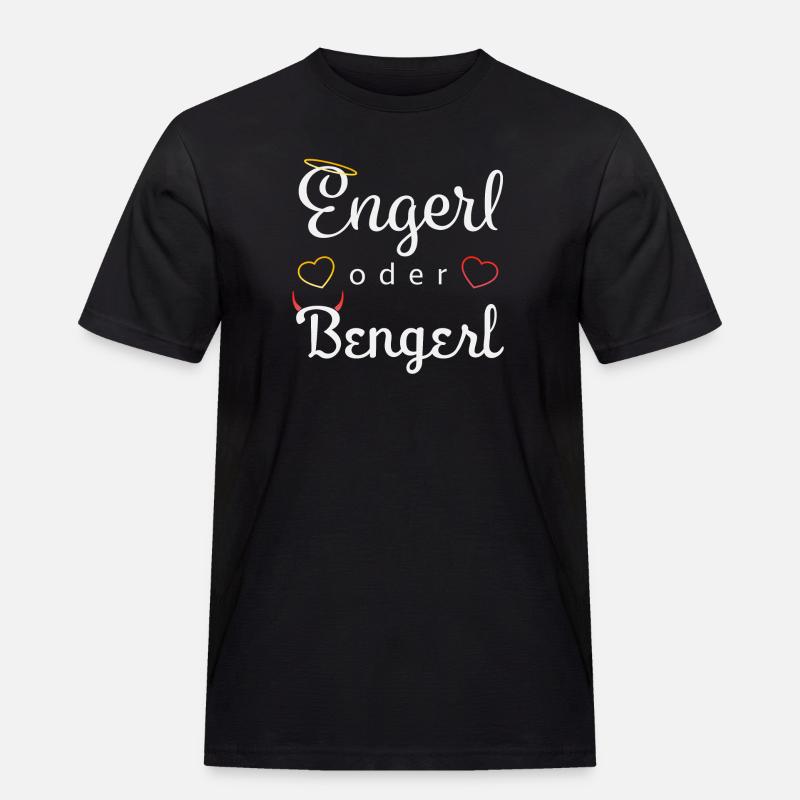 Engerl oder Bengerl - Männer Workwear T-Shirt - Schwarz