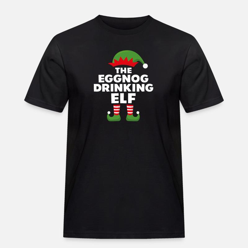 Der Eierlikör trinkende Elf - Männer Workwear T-Shirt - Schwarz