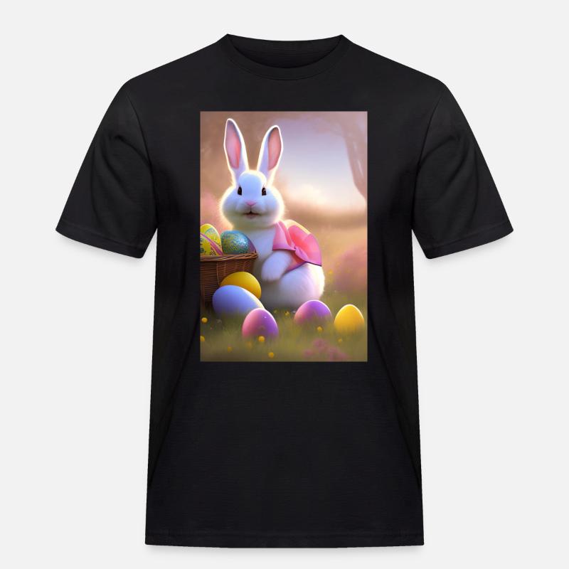 Easter Bunny with Easter Eggs - Men's Workwear T-Shirt - black
