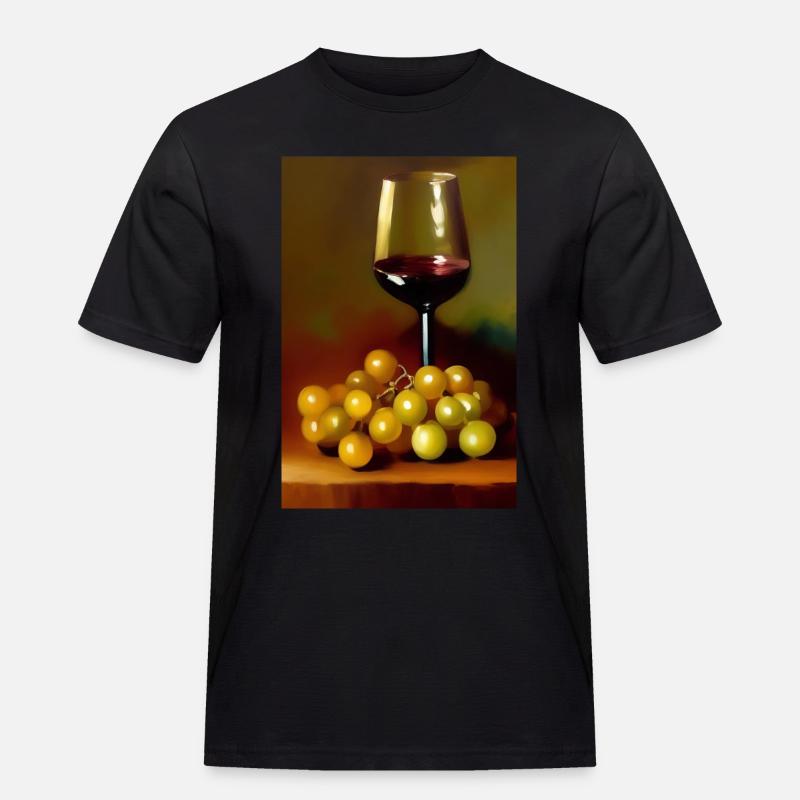 Wein Trinker - Männer Workwear T-Shirt - Schwarz