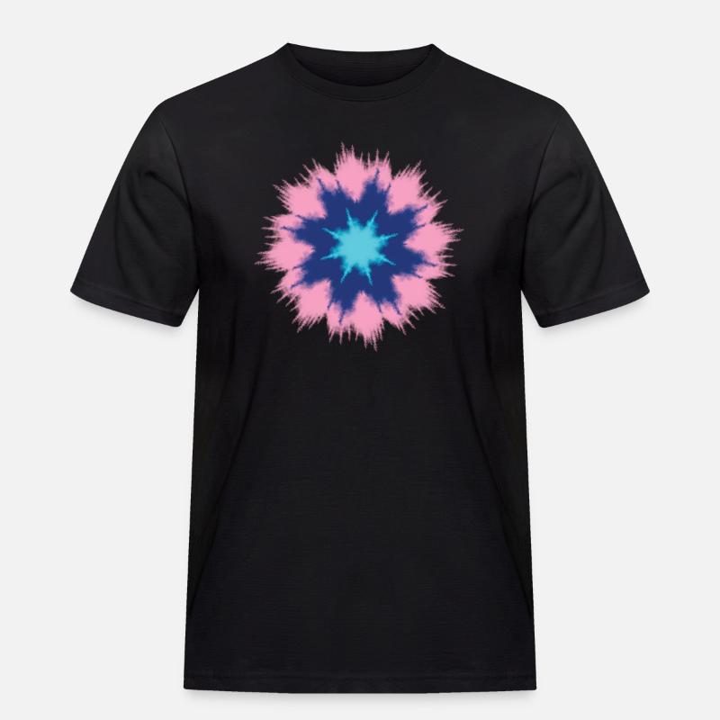 Batik-Hemd. Tie Dye Hemd Muster - Männer Workwear T-Shirt - Schwarz
