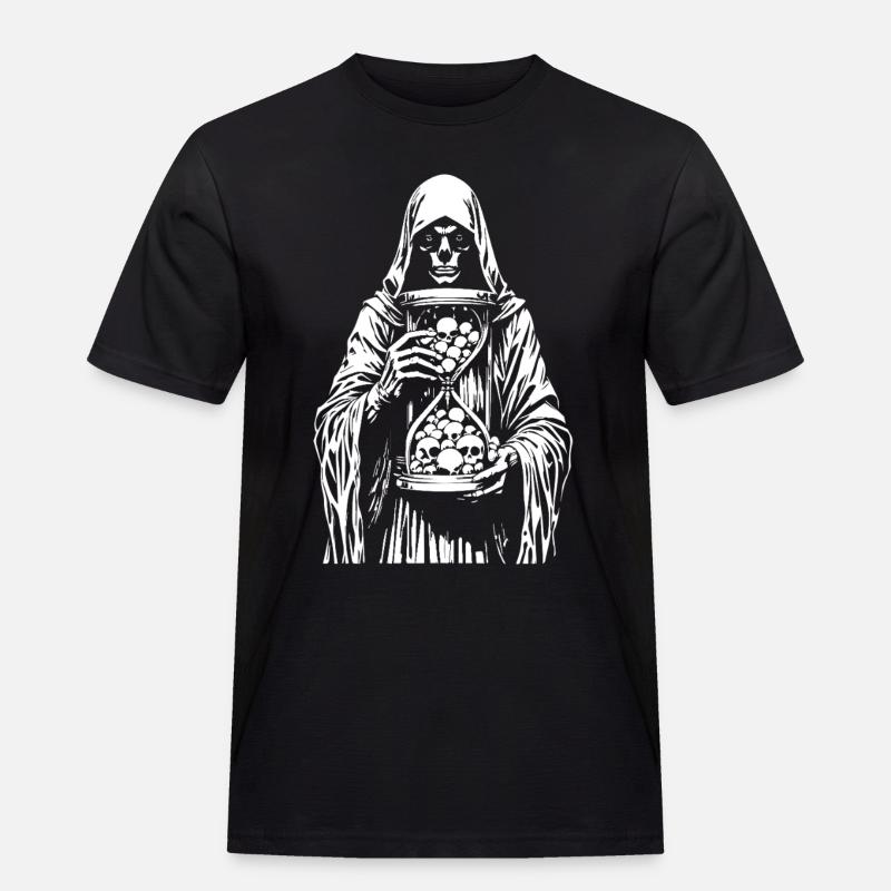 Sensenmann mit Schädeln - Männer Workwear T-Shirt - Schwarz