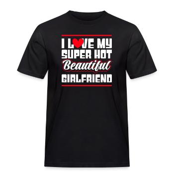 Ich Liebe Meine Freundin Paare Freund Geschenkidee - Männer Workwear T-Shirt - Schwarz - Vorne - AI Model Male 178 light (178cm)