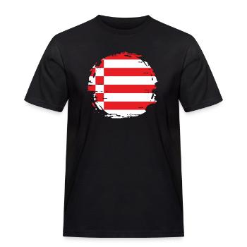 Bremen Flagge Bremer Fahne - Männer Workwear T-Shirt - Schwarz - Vorne - AI Model Male 178 light (178cm)