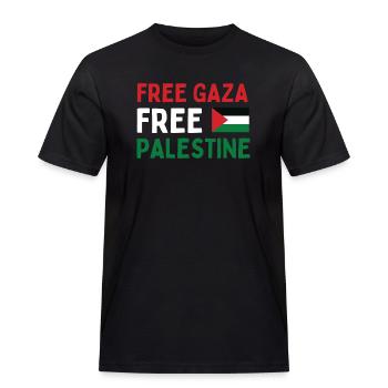 FREE Gaza FREE Palestine - T-shirt Workwear homme - noir - Devant - AI Model Male 178 light (178cm)