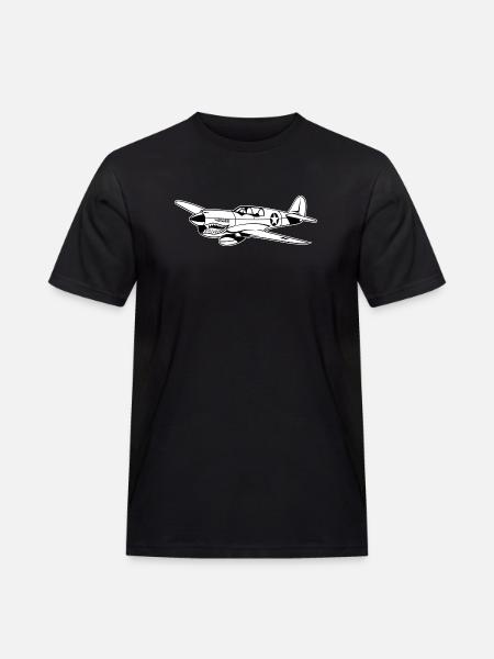 Fighter plane / warplane Warhawk 02_weiß - Men's Workwear T-Shirt - black