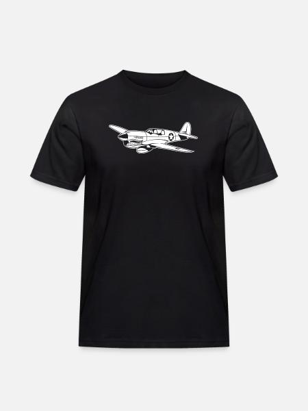 Fighter plane / warplane Warhawk 02_weiß - Men's Workwear T-Shirt - black