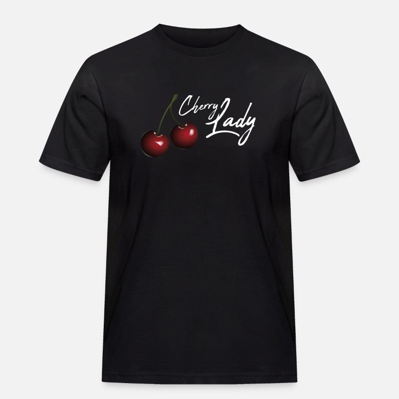 Cherry Lady / Geschenk Idee - Männer Workwear T-Shirt - Schwarz