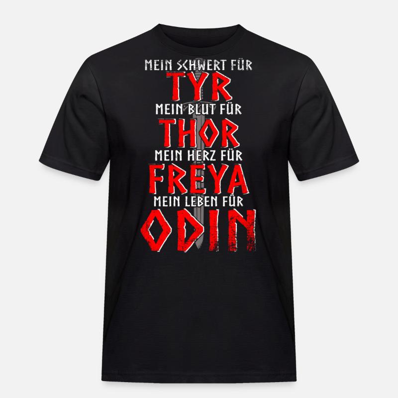 Wikinger - Odin - Männer Workwear T-Shirt - Schwarz