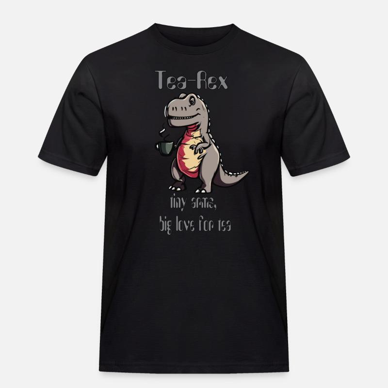tea rex - Männer Workwear T-Shirt - Schwarz