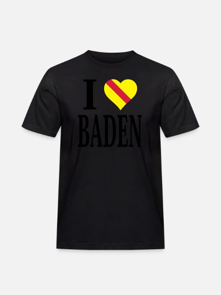 I love Baden - Männer Workwear T-Shirt - Schwarz