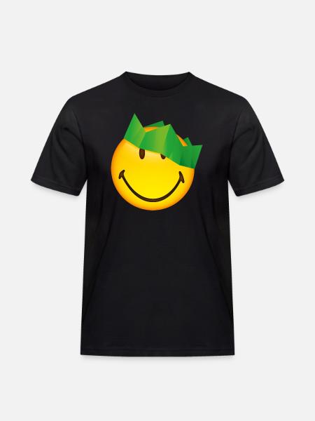 Smiley Green Crown - Men's Workwear T-Shirt - black