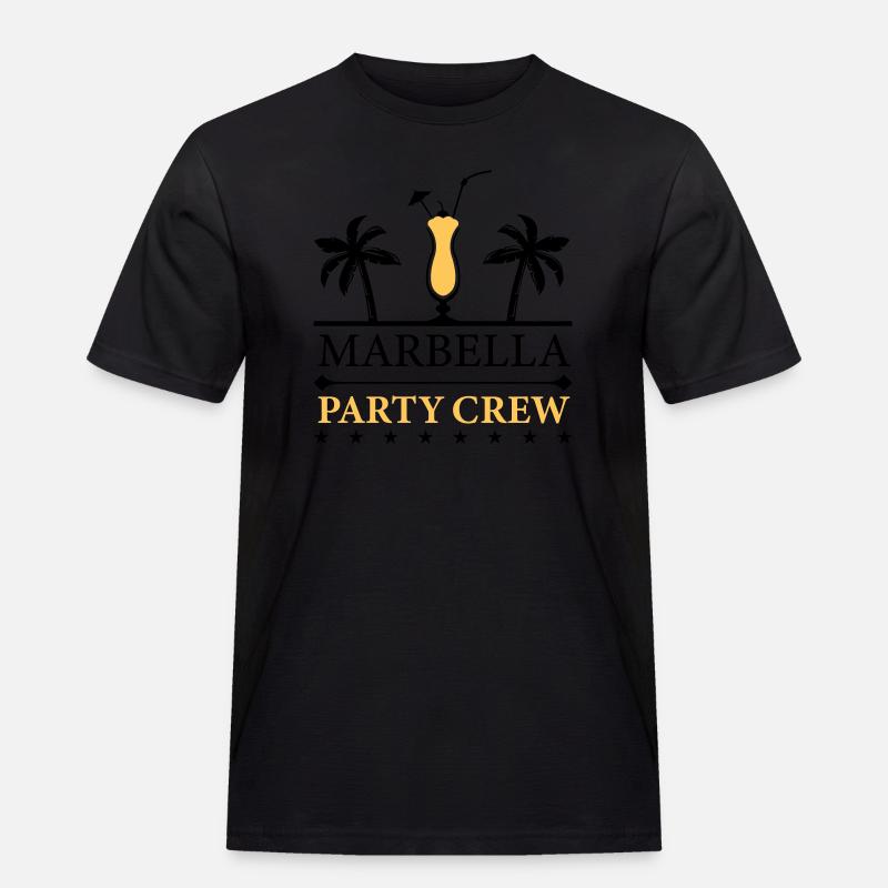 marbella party crew - Männer Workwear T-Shirt - Schwarz