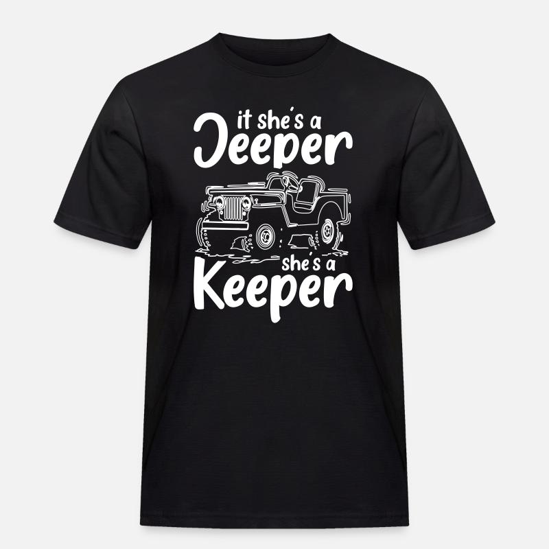 Jeeper and Keeper - Männer Workwear T-Shirt - Schwarz