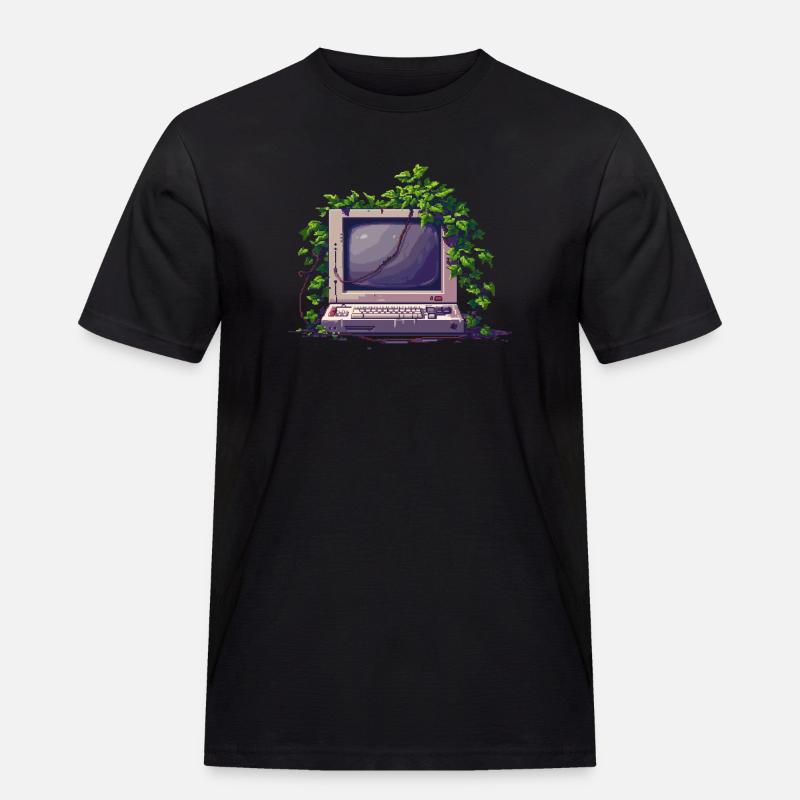 Old Pixel Computer - Men's Workwear T-Shirt - black