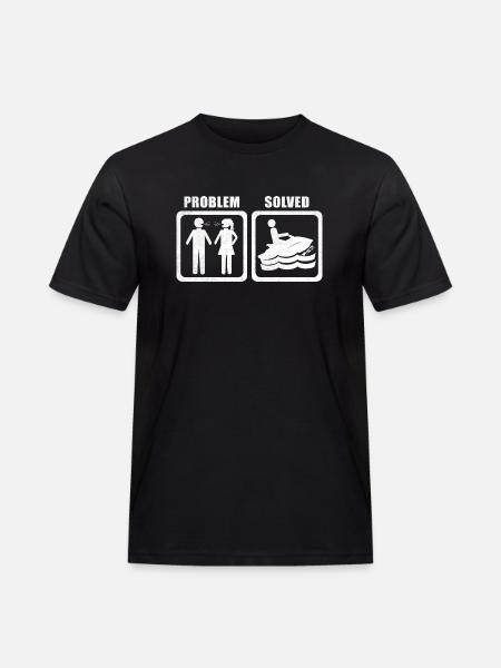 Jet Ski Shirt - problem solved - Männer Workwear T-Shirt - Schwarz