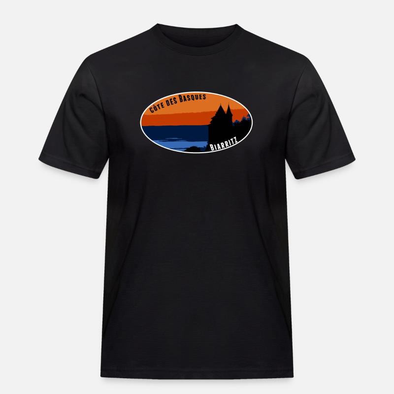 Côte des Basken Biarritz - Männer Workwear T-Shirt - Schwarz