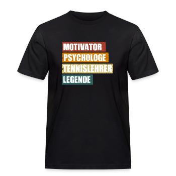 Tennislehrer / Tennistrainer lustiger Spruch - Männer Workwear T-Shirt - Schwarz - Vorne - AI Model Male 178 light (178cm)