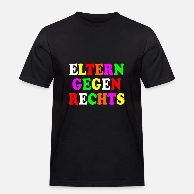 Eltern gegen rechts - Männer Workwear T-Shirt - Schwarz