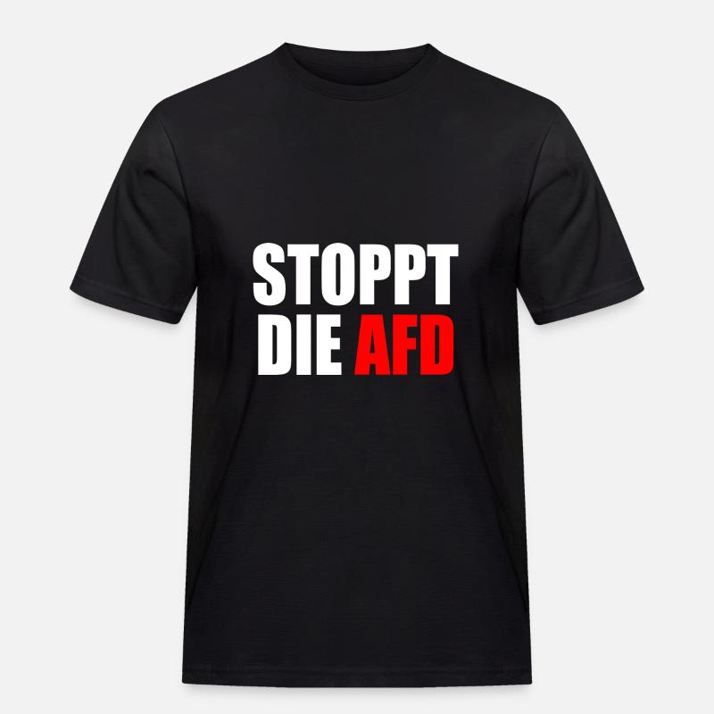Stoppt die afd - Männer Workwear T-Shirt - Schwarz